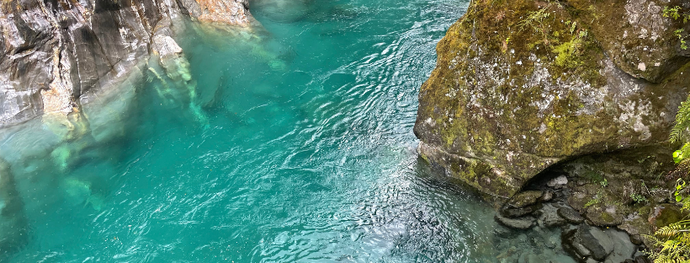 Blue Pools in the Sprinkling Rain